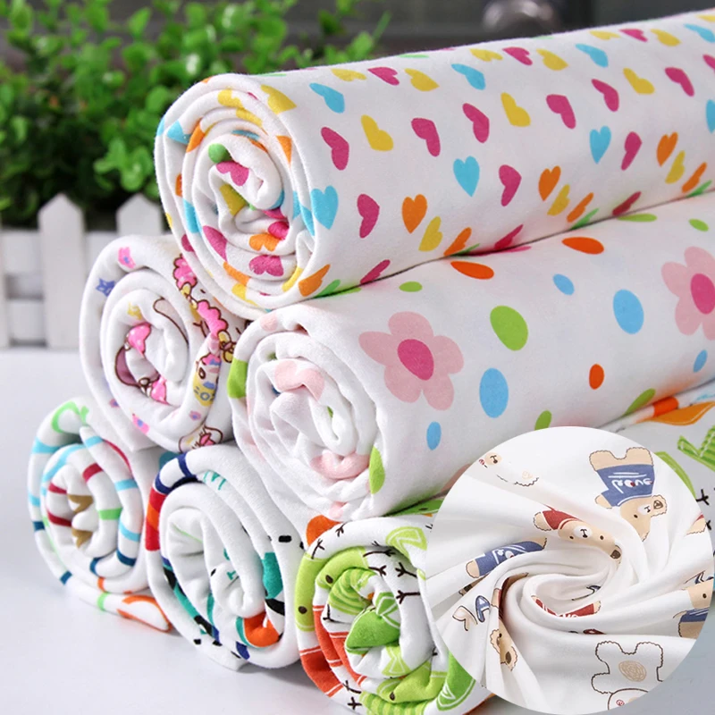 High Quality Soft Pure Cotton Kids Printed Knitted Fabric For Cartoon Kids Clothing Blankets DIY Sewing Fabric 185g/m²  TJ9868