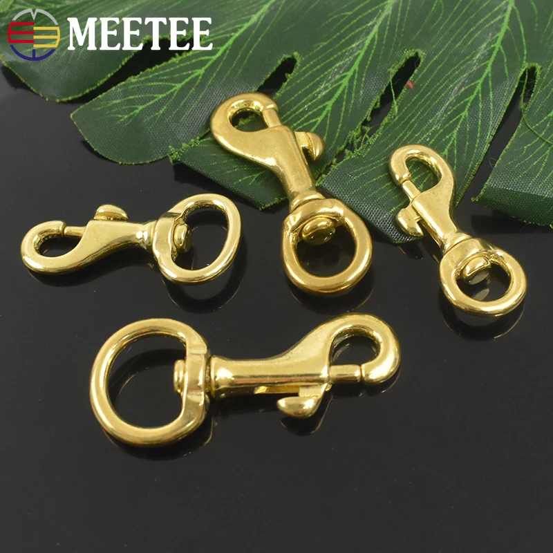 2/5Pcs Brass Hook Buckle Ribbon Strap Carabiner for Bag Dog Collar Swivel Trigger Lobster Clasp Leather Clip Clamp Accessories