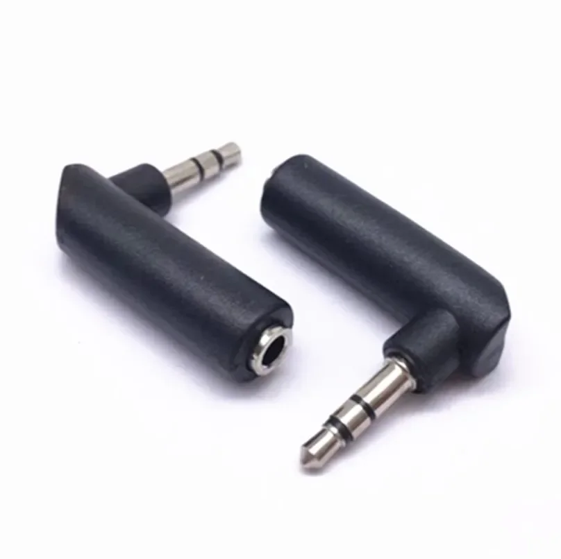 3.5mm Male To Female 90 Degree Right Angled Adapter Converter Headphone Audio Microphone Stereo Plug Connector