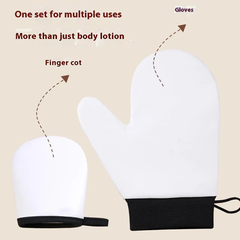 Körperlotion-Handschuh, selbstbräunender Handschuh, doppelseitig, verhindert klebrige Hände, Applikator, schnell trocknend, beflockter Handschuh, Make-up-Applikator