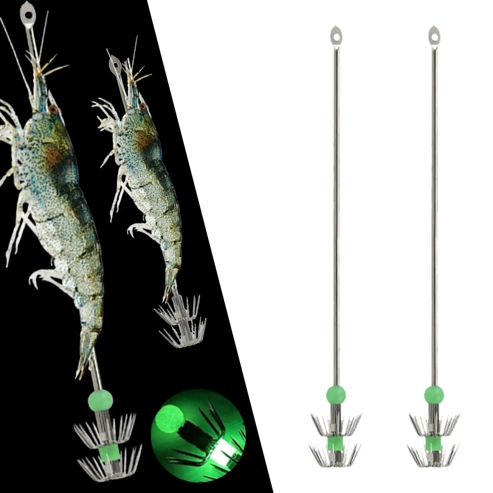 2 sztuki haczyków wędkarskich do kałamarnic ze stali nierdzewnej