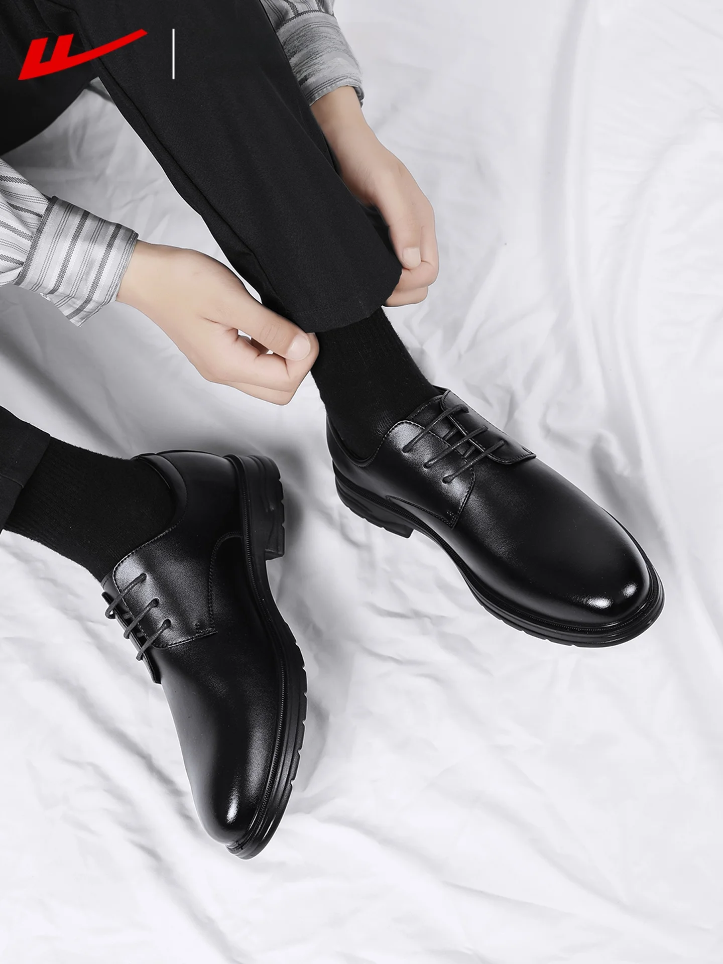 

Мужские повседневные деловые туфли из кожи на толстой подошве для увеличения роста, для свадьбы, для шафера