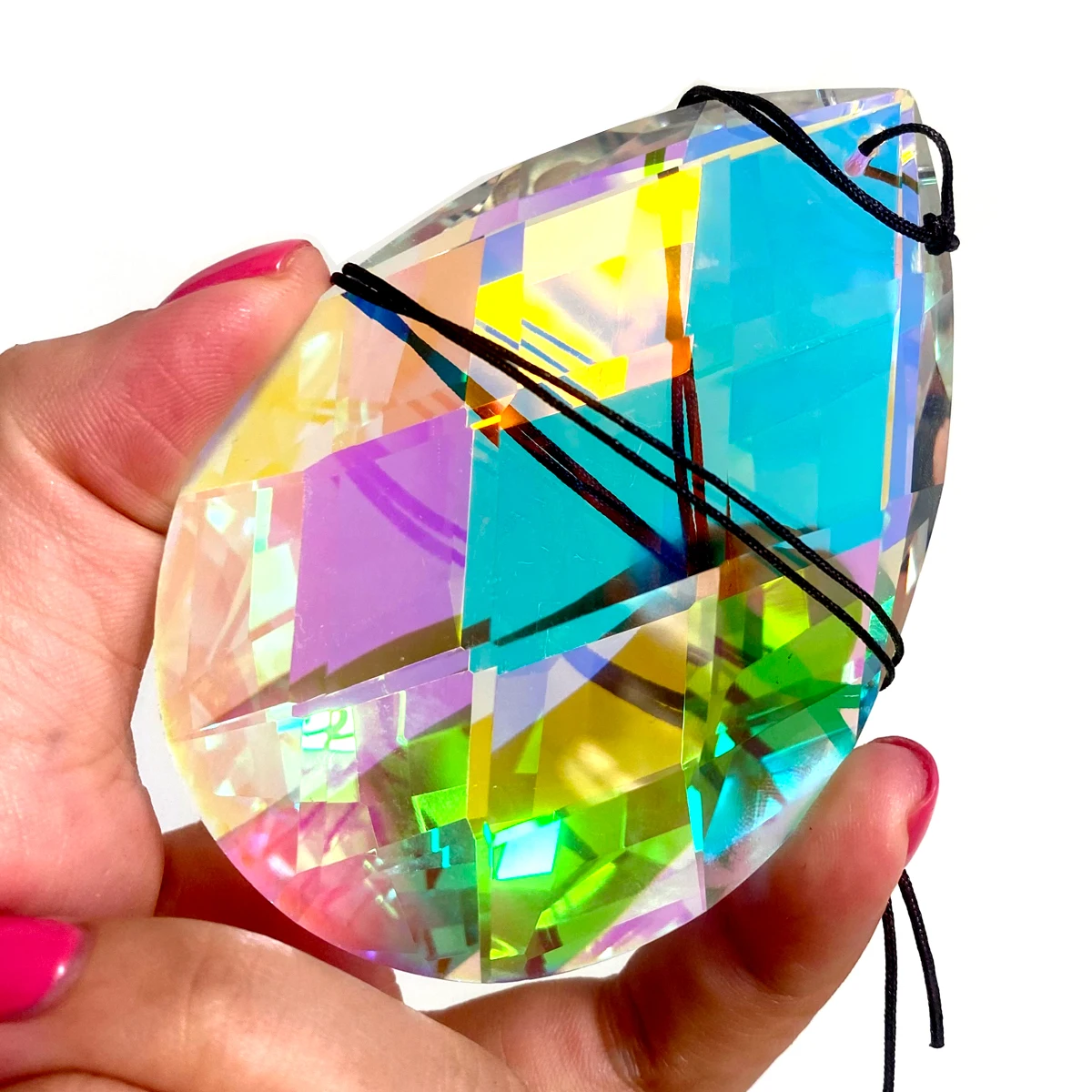 89mm Crystal Pendant Rainbow Maker Windows Hanging Glass Prism Suncatcher Faceted Chandelier DIY Wedding Home Garden Decor