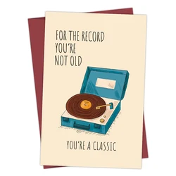 1PC Retro Record Player Birthday Card Creative Greeting Card for Him Her Family Friends Funny Birthday Card for Mom Dad Grandpa