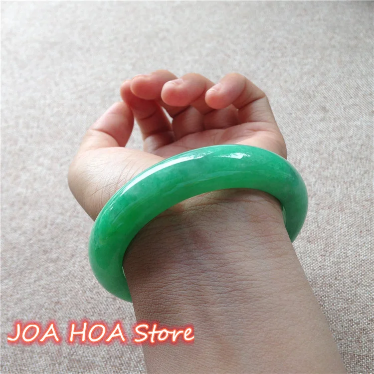 Fine Jewelry Natural Myanmar Jadeite Bracelet Ice Glutinous Species A Cargo Full Green Bangle Handring Accessories