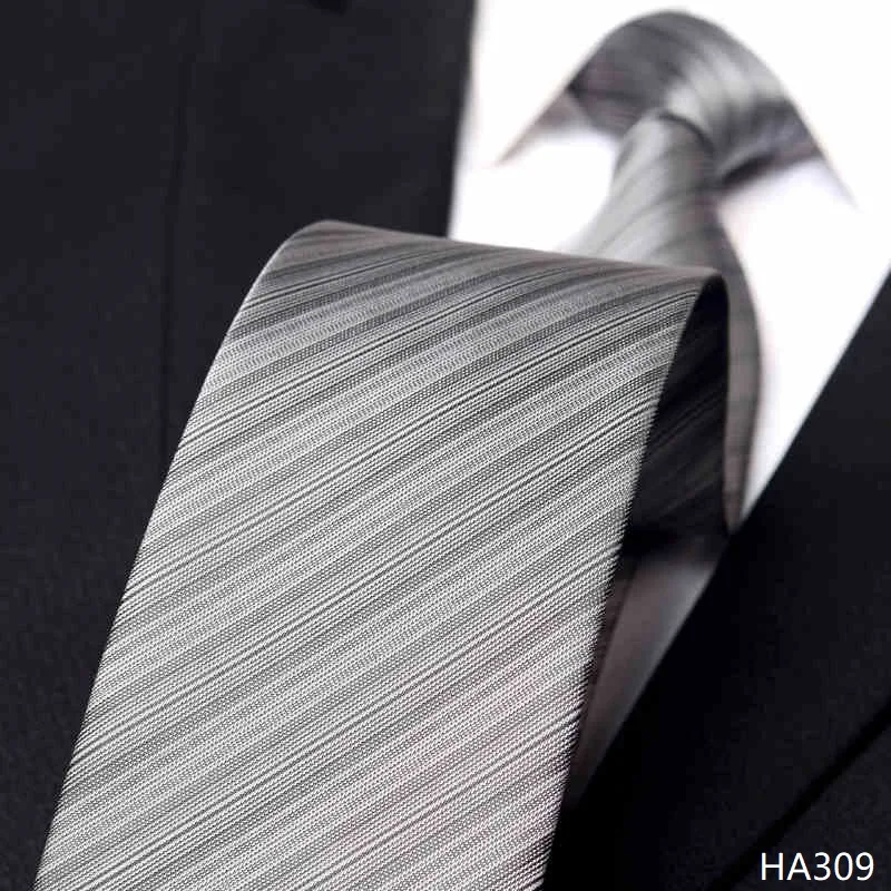 

High Quality Gray Fine Vertical Stripe Tie Men's Formal Attire Business Banquet Shirt Accessories 8CM Wide Handmade Knotted Tie