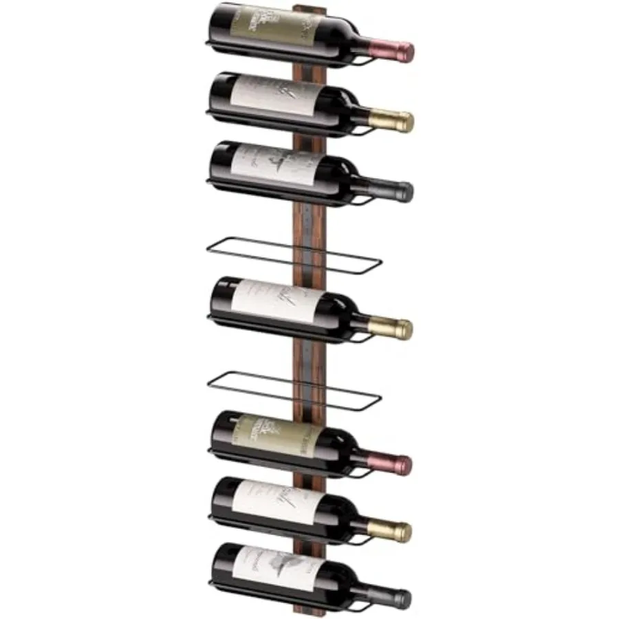 

Wine Rack Wall Mounted for 9 Wine Bottles, Wood Wine Racks for Wall, Wine Holder Wine Bottle Racks for Kitchen, Dining Room, Ba