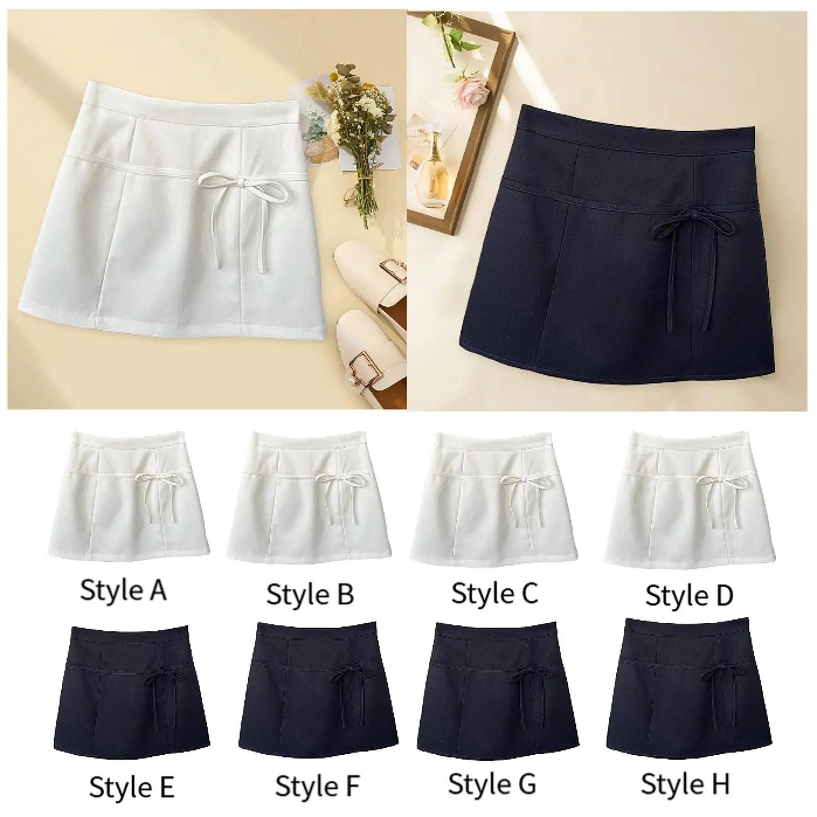 A Line Skirt Medium High Waist Short Mini Skirt for Women Picnic Vacation