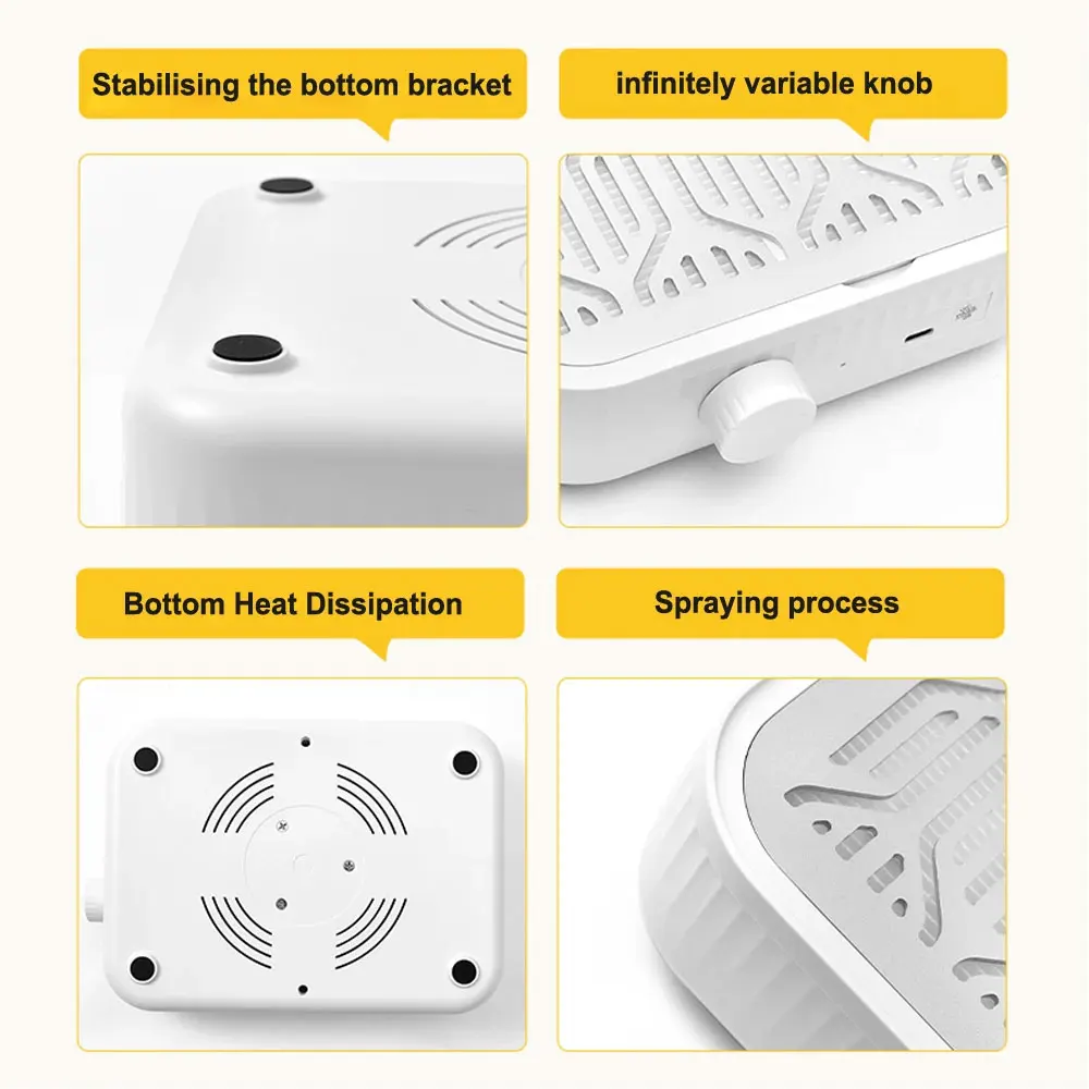 Aspirador de pó sem escova com turbina sem fio, com filtros removíveis, velocidade ajustável, 48w, coletor de pó de unhas, baixo ruído