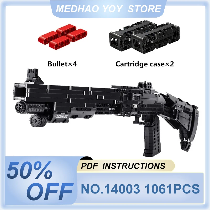 Mould King 14003 MOC Technical M4 Super 90 Gun Model Building Blocks Bricks Educational 3D Puzzle Toy Christmas Gifts For Kids