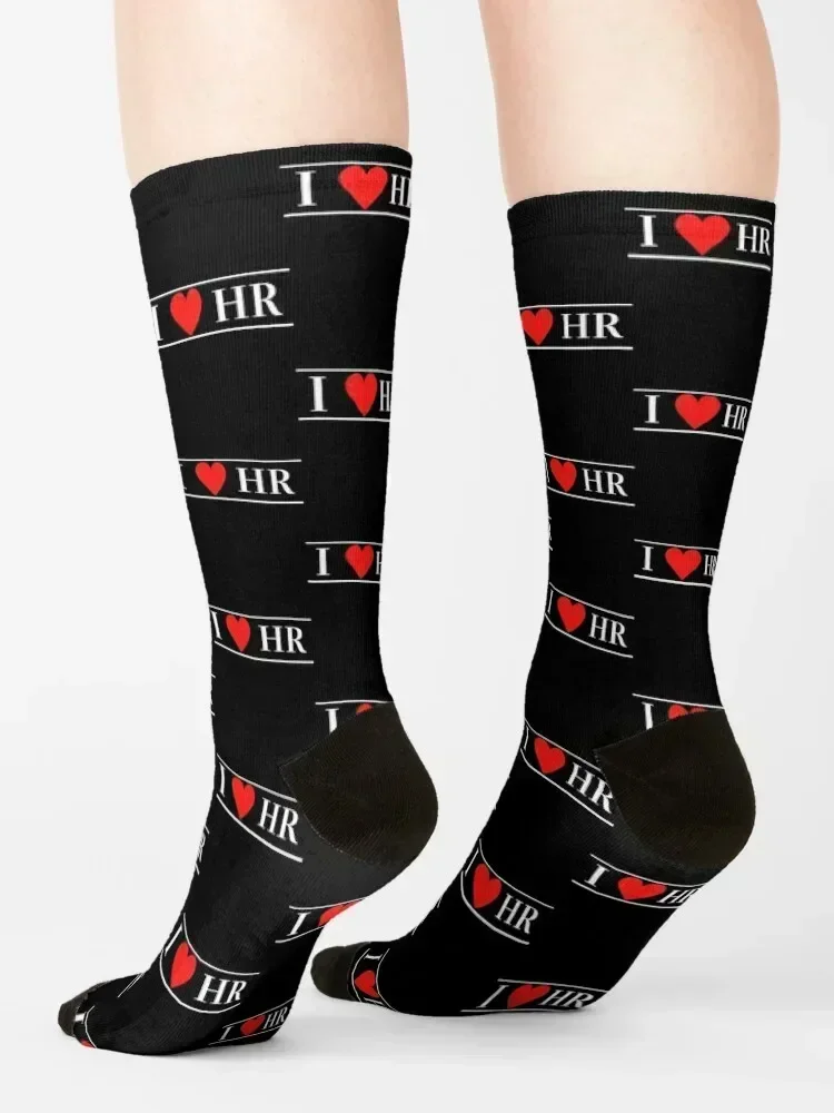 I heart HR- Human Resources Socks Heating sock aesthetic Stockings man bright garter Socks Female Men's