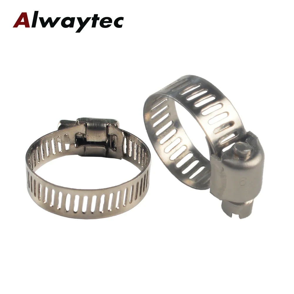 5pcs 13-38mm Pipe Clamps Stainless Steel Hose Clips Car Fuel Hose Pipe Clamps Worm Drive Durable Anti-oxidation For Auto Pipe