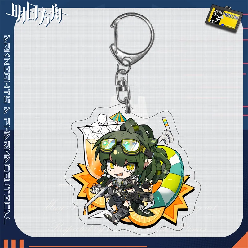 لعبة ساخنة تابوت غد الفرسان Amiya Myrtle Exusiai Skadi SilverAsh Kal'tsit أرقام سلاسل المفاتيح الاكريليك قلادة عشاق السيارات الهدايا