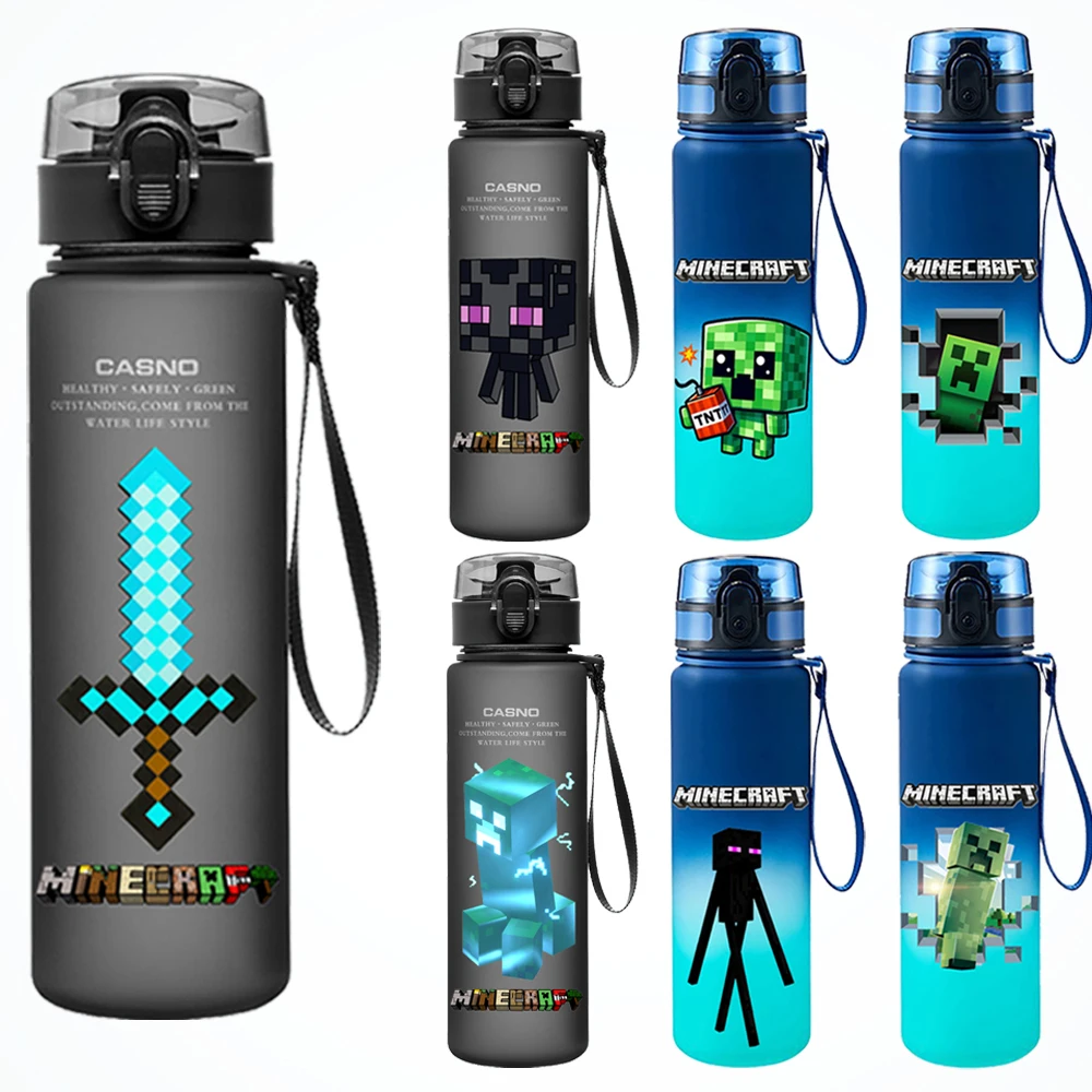 Vaso de Plástico Portátil Estilo Pixel Azul Negro Lijado, Vaso para Beber al Aire Libre, Oficina, Fiesta, Botella de Gran Capacidad, Regalo