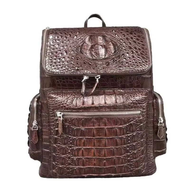 wanexing crocodile leather male  backpack  leisure men backpack  fashion  trend crocodile  skin  travel men bag