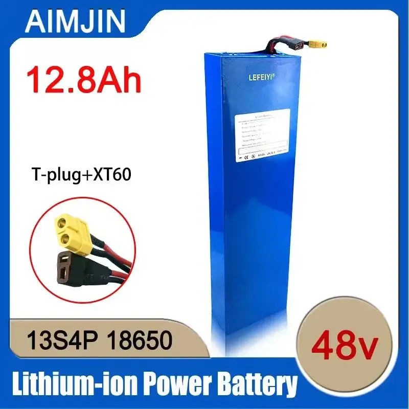 48V 12.8Ah lithium-ion battery pack 13S4P built-in BMS suitable for Citycoco/iScooter iX4/Kaabo Mantis 8/10 electric scooter