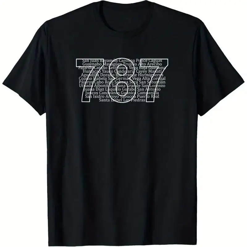 Puerto Rico Area Code 787  T shirt Cotton Casual Round Neck  wit