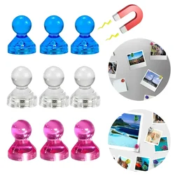 10/20/40PCS Colorful Transparent Magnetic Pegs DIY Fridge Stickers Magnets Pendants Whiteboard Acrylic Neodymium Magnets