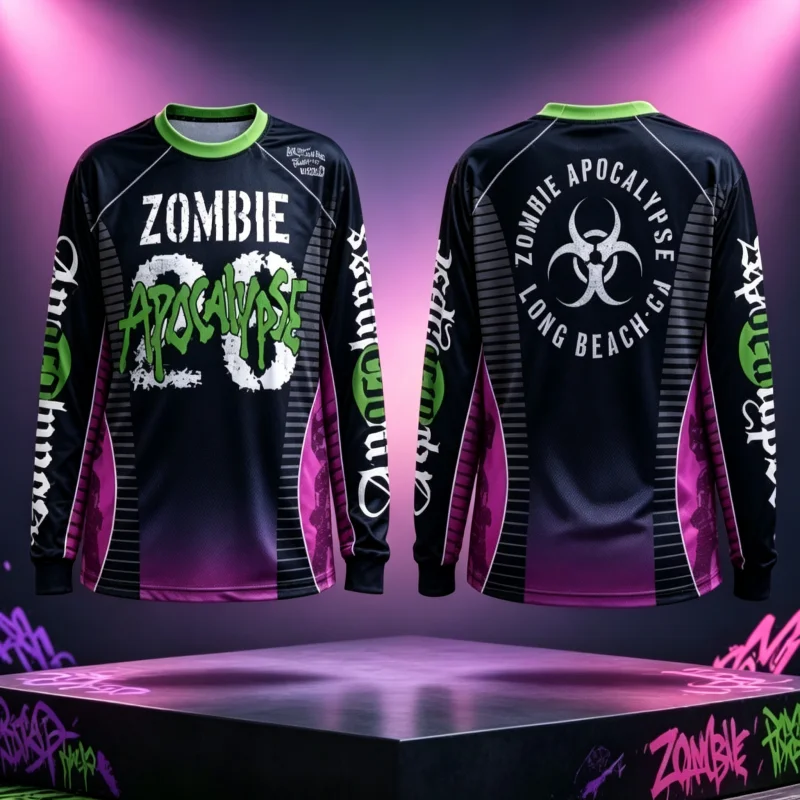 2026 Summer Zombie Apocalypse Long Slept T-shirt 3D Printed Outdoor Street Wear Causal Long Sleeved Top T-shirt Family Kids Tees