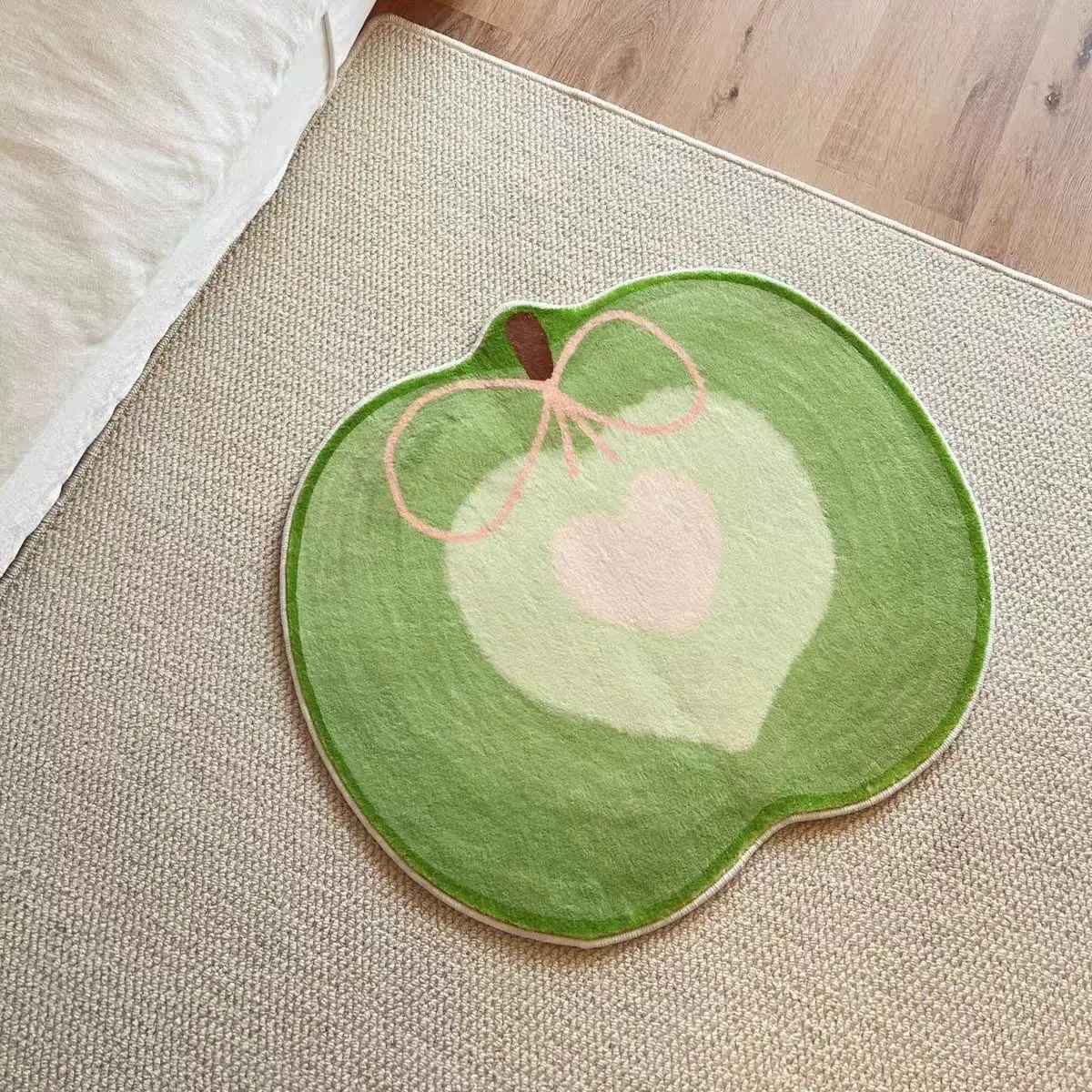 

Carpet Dopamine Niche Design Bedside Green Apple Paradise Imitation Cashmer Carpet Cute High Appearance Level