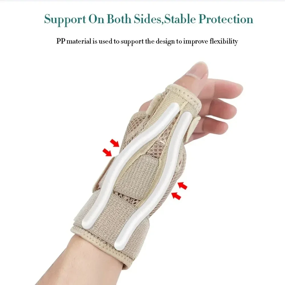 Flexible Handgelenk-Daumen-Stützorthese für Sehnenentzündung und Arthritis, atmungsaktiver Daumenschutz, passend für rechte und linke Hand – Detail 7