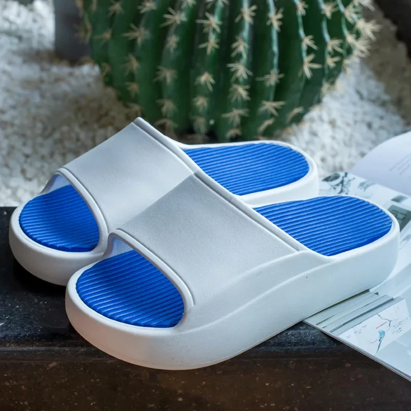 EVA Soft House Slippers, Beach Platform Heels, Women Kids Shower, Indoor Colorful Sandals, Summer Cute Cloud Home Slides, Men