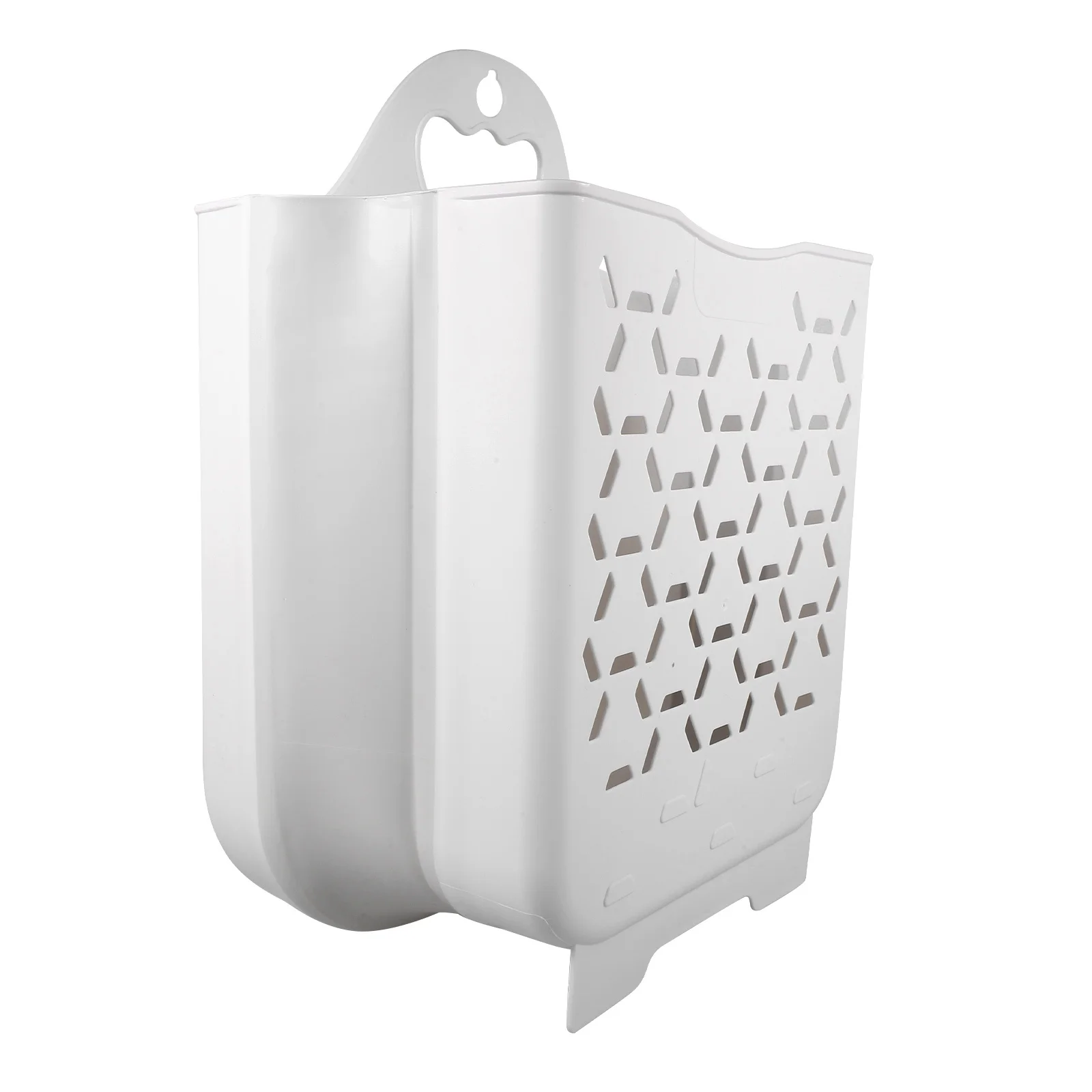 

Wall Hanging Laundry Basket Foldable Easy Storage Handle for Bathroom Bedroom Laundry Room Clothes Storage Basket