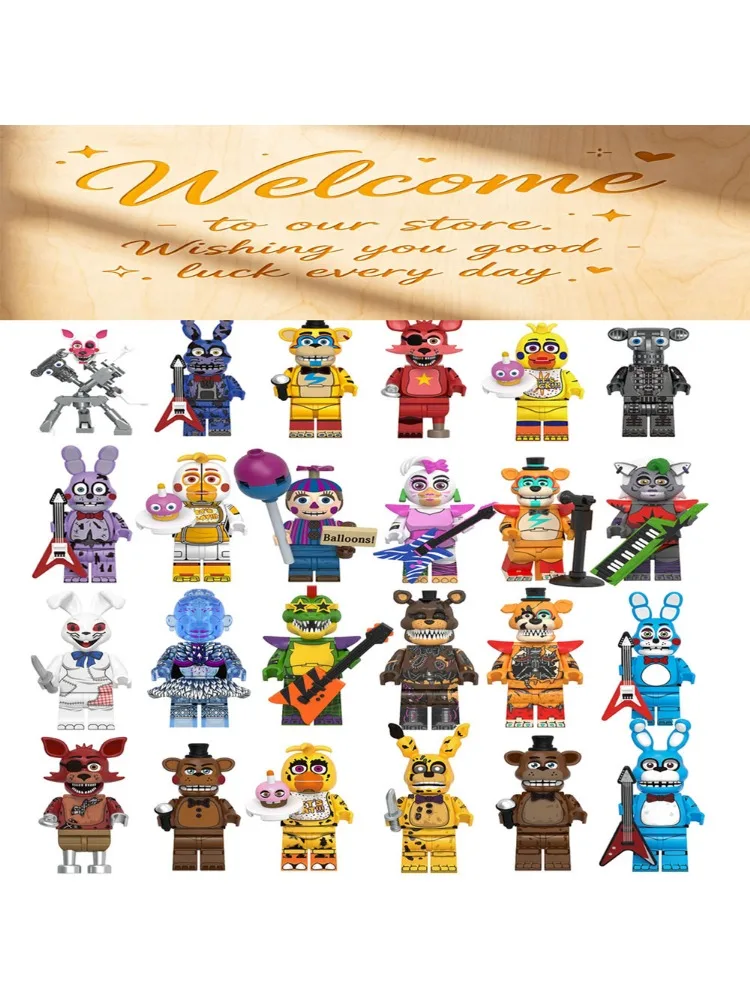 NOWA Figurka Nocnego Niedźwiedzia FNAF, Mini Figurki, Klocki Konstrukcyjne, Szkielet, Thriller, Zabawki, Prezent dla Dzieci, Zabawki Mold King — 2