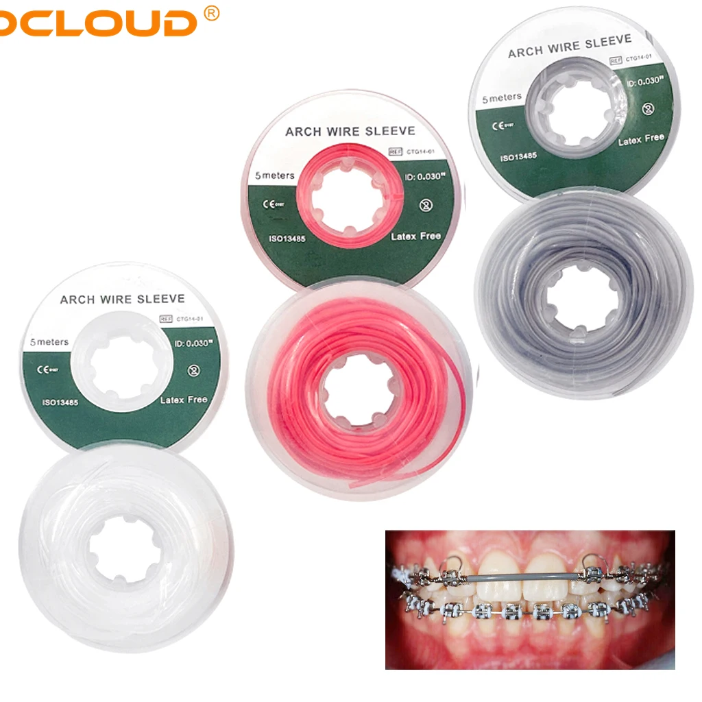 5M/Rolle Dental Kieferorthopädische Elastische Drahtbogen Hülse Schläuche Draht Schützen Zahnmedizin Kunststoff Kanüle I.D 0,03 "Zahnarzt Material – Detail 8