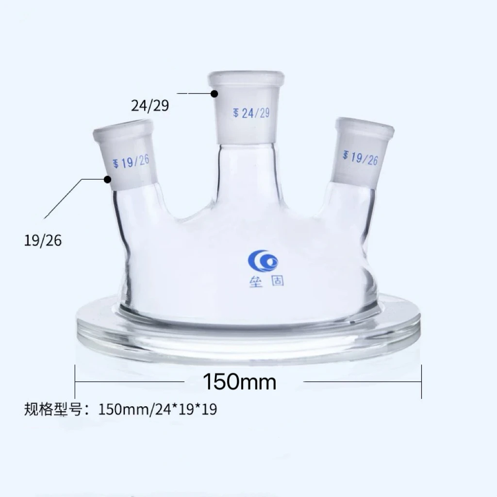 

Flat Bottomed Three Mouth Open Glass Jacket Reaction Bottle Laboratory Double-layer Reaction Bottle