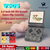 POWKIDDY V90S Flip Retro Handheld Game Console 3.5 lnch 4:3 IPS Screen A133 Plus Dual Type-C Long Battery Life Cheap Kids Gift
