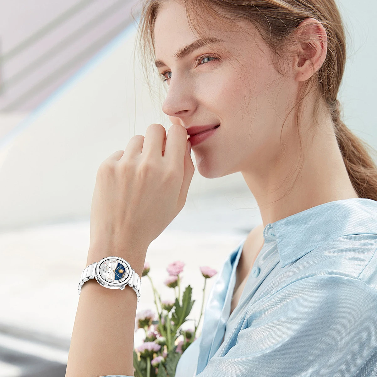 18mm Keramik-Edelstahl-Armband für Huawei Watch GT7 GT6 GT5 Pro GT4 41mm 42mm Damen Schnellwechsel-Metallarmband Ersatzteile – Detail 2