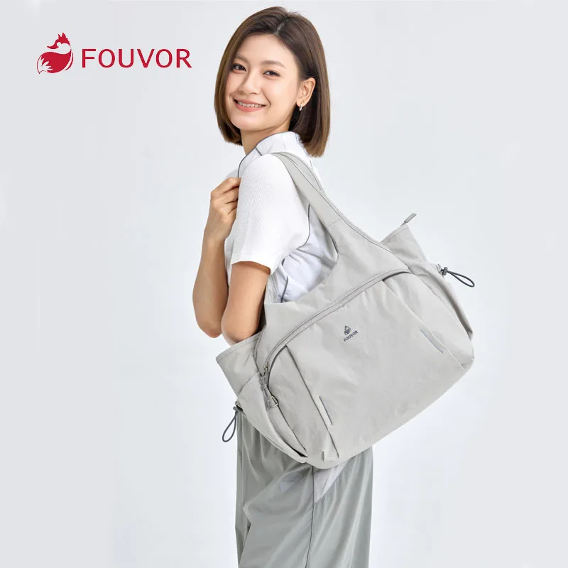 

Fouvor Airplane Cabin Bags Large Capacity Multiple Pockets Durable Easy-clean Shoulder Bag Commuting Travel Big Tote Bag 3073-10
