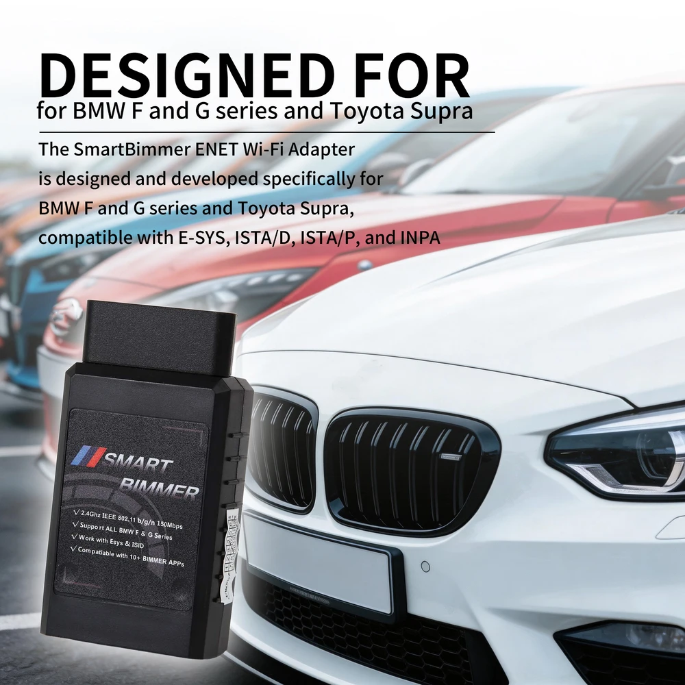 WiFi ENET OBD2 Adapter for BMW F G I Series DoIP Coding ECU Flash Diagnostic Tool for BimmerCode E-SYS ISTA D