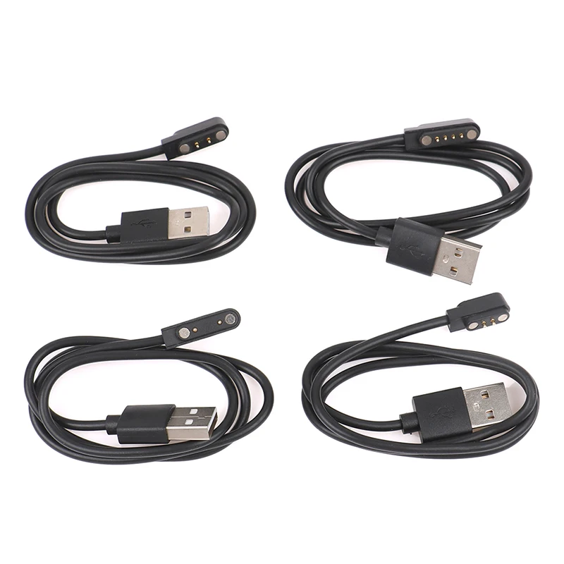 1PC 60CM Universal Smart Watch Charger Cord Magnetic Charging Cable 2/4 Pin USB Charger