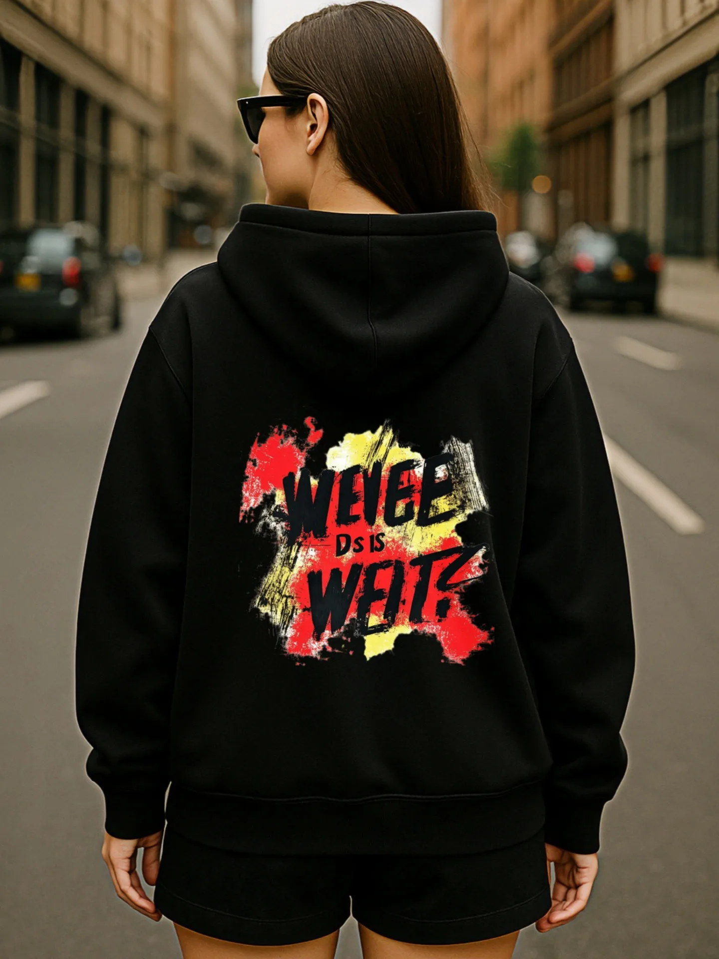 هوديي جرافيك للنساء، وولف - طباعة جرافيك برجر، نمط كاجوال لملابس الشارع، قماش ناعم، ملابس يومية غير رسمية، للشباب