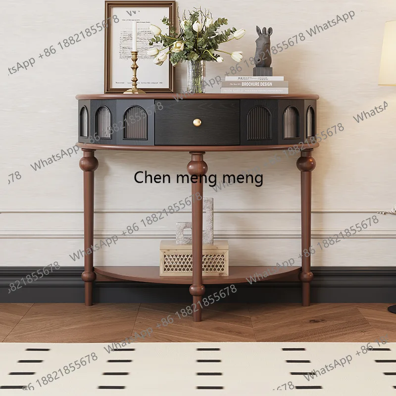 

Medieval entrance table entrance cabinet Vintage Roman side cabinet Super narrow entrance corridor cabinet Solid wood black