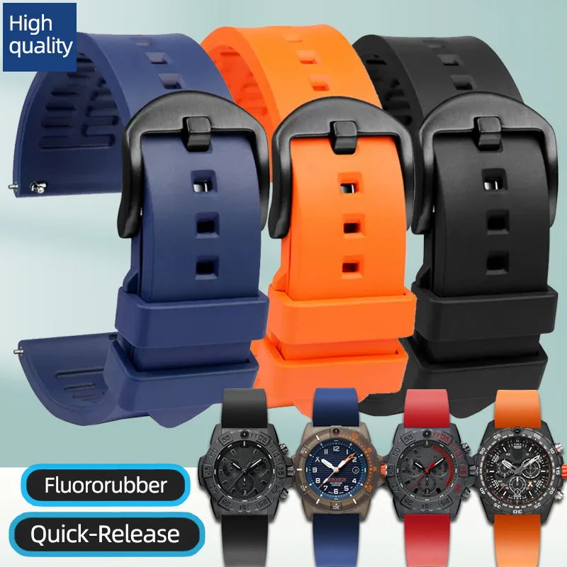 Quick-Release Fluororubber Watchband for Luminox watch 3051 8800 3080 1820 7251 3050 Series Watch Strap 20 22 23mm