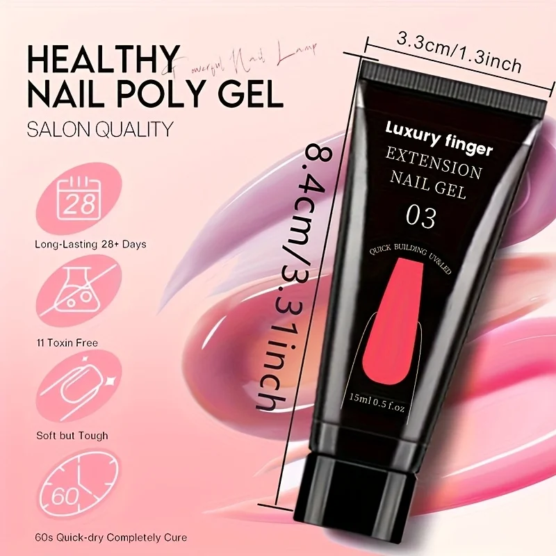 

Fast drying and long-lasting Poly Nail Gel Kit Starter Kit manicure tools with Everything Nail Thickening Solutions Gifts