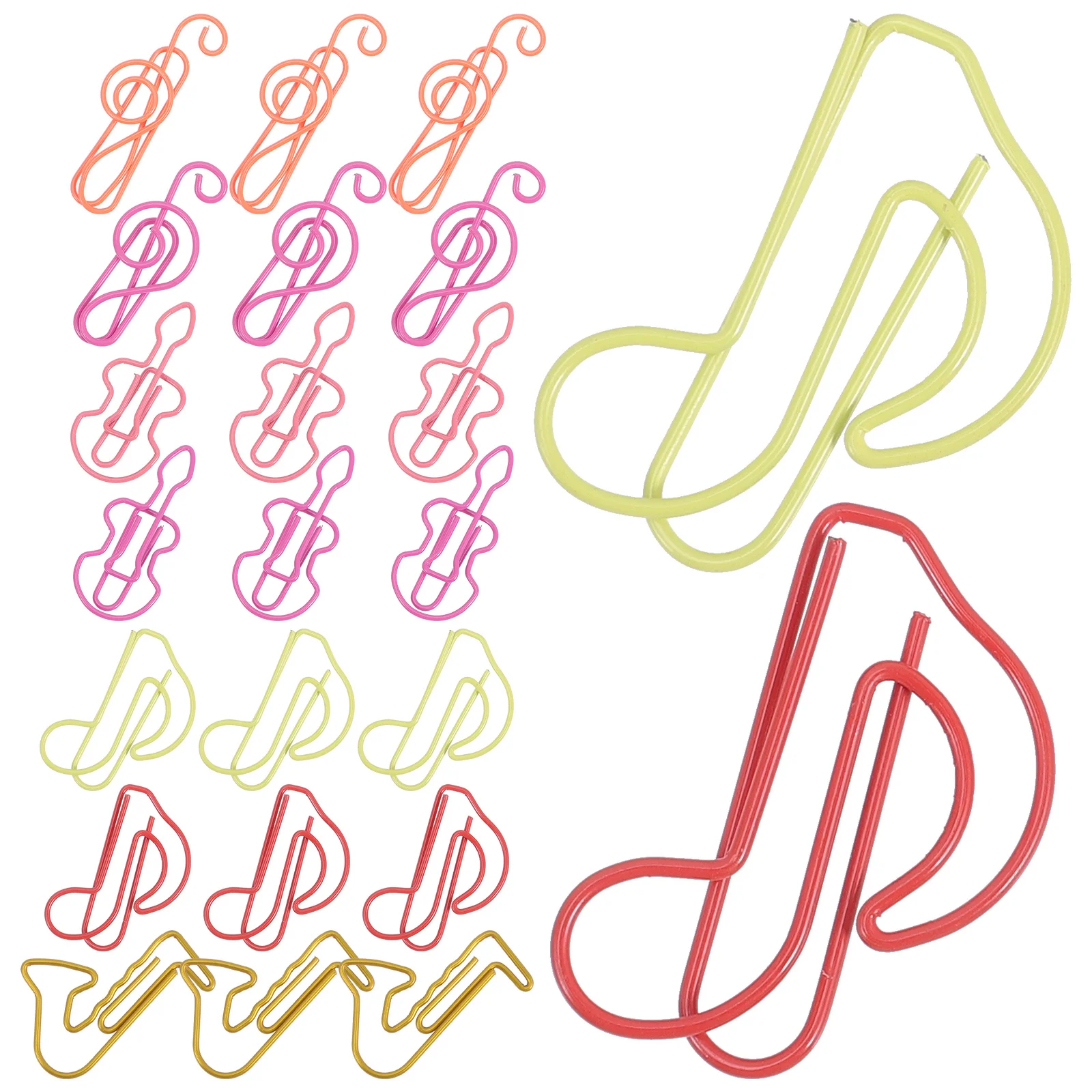 

60Pcs Colorful Music Note Paper Clips Metal Document Clamps Creative School Office Supplies for Fixing Papers Notes Photos Cards