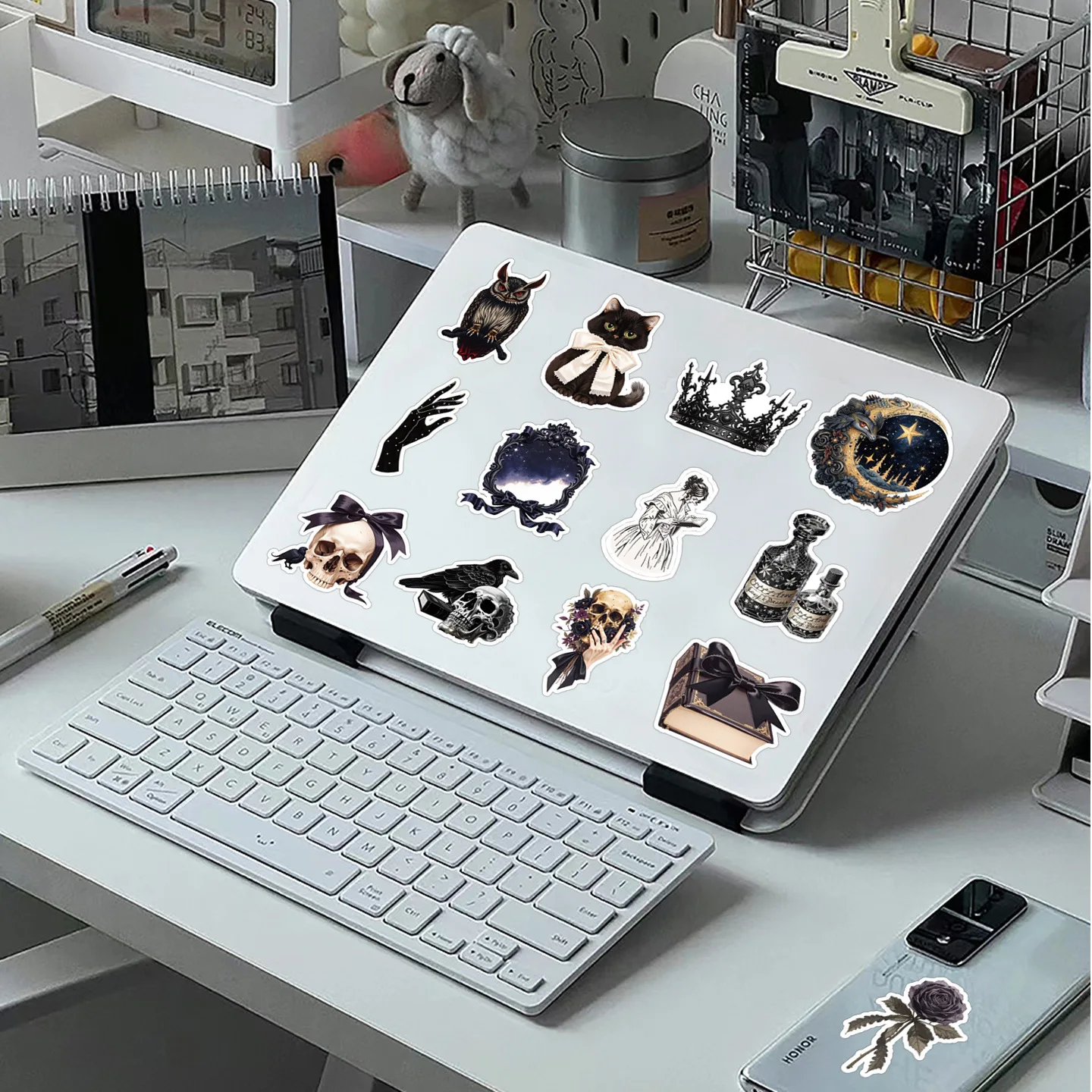 10/30/50 قطعة الهيكل العظمي السحري الرعب الكلاسيكية الكرتون ملصق DIY بها بنفسك الديكور مقاوم للماء سكيت دفتر الكتابة على الجدران لعبة