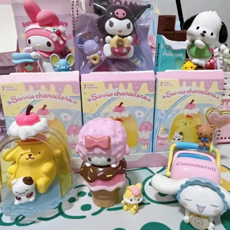 

MINISO Sanrio Characters Colorful Food Fun Series Blind Box Kuromi Action Figure Model Statue Collection Model Surprise Gift