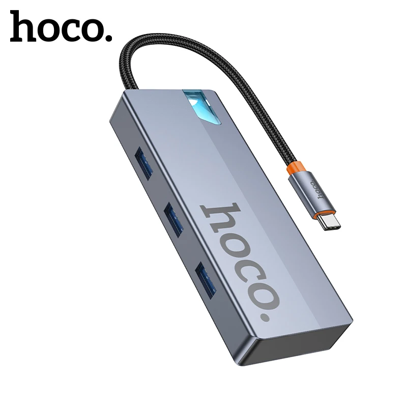 

HOCO 5 in-1 Multi-Function USB C USB3.0 5Gbps Converter 4K 60Hz Aluminum Alloy HUB OTG For Macbook Laptop Dock Station Spliter