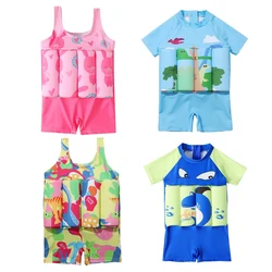 Buoyancy Cartoon Swimsuit Girl One Piece Suit Kid Boys Beach Romper Children Floating Swimwear 2024 Toddler Infant Swimming Vest