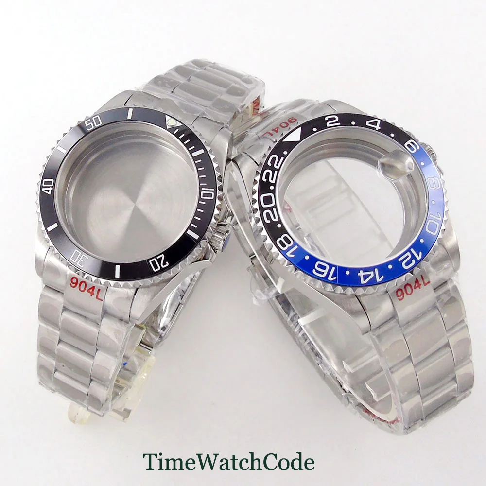 

38mm 40mm SUB GMT Diver Watch Case for Submarine Style Fit NH34 NH35 NH36 NH38 NH72 ETA2824 PT5000 SW200 Sapphire 316L Bracelet