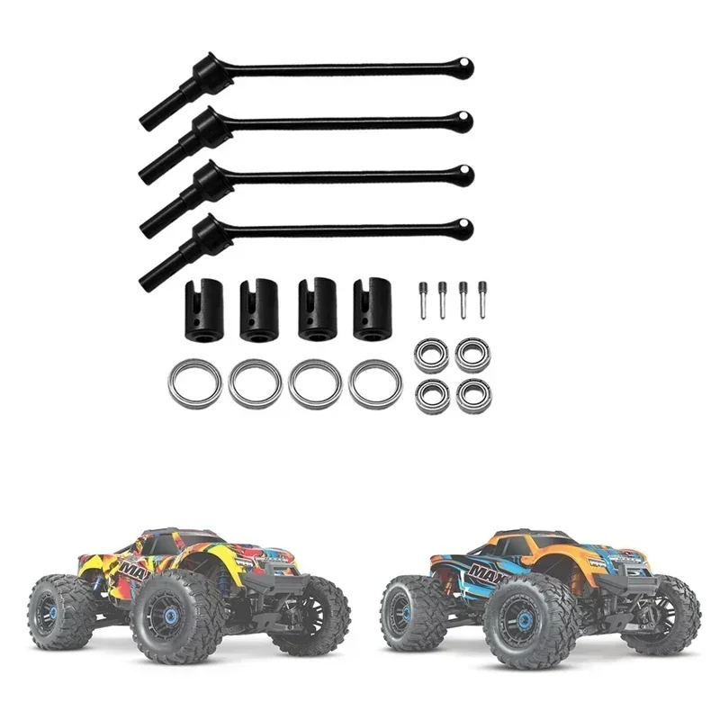 

4Pcs Steel Front And Rear Extended Drive Shaft CVD With Shaft Cup For 1/10 Trxs MAXX Widemaxx RC Car Upgrades Parts