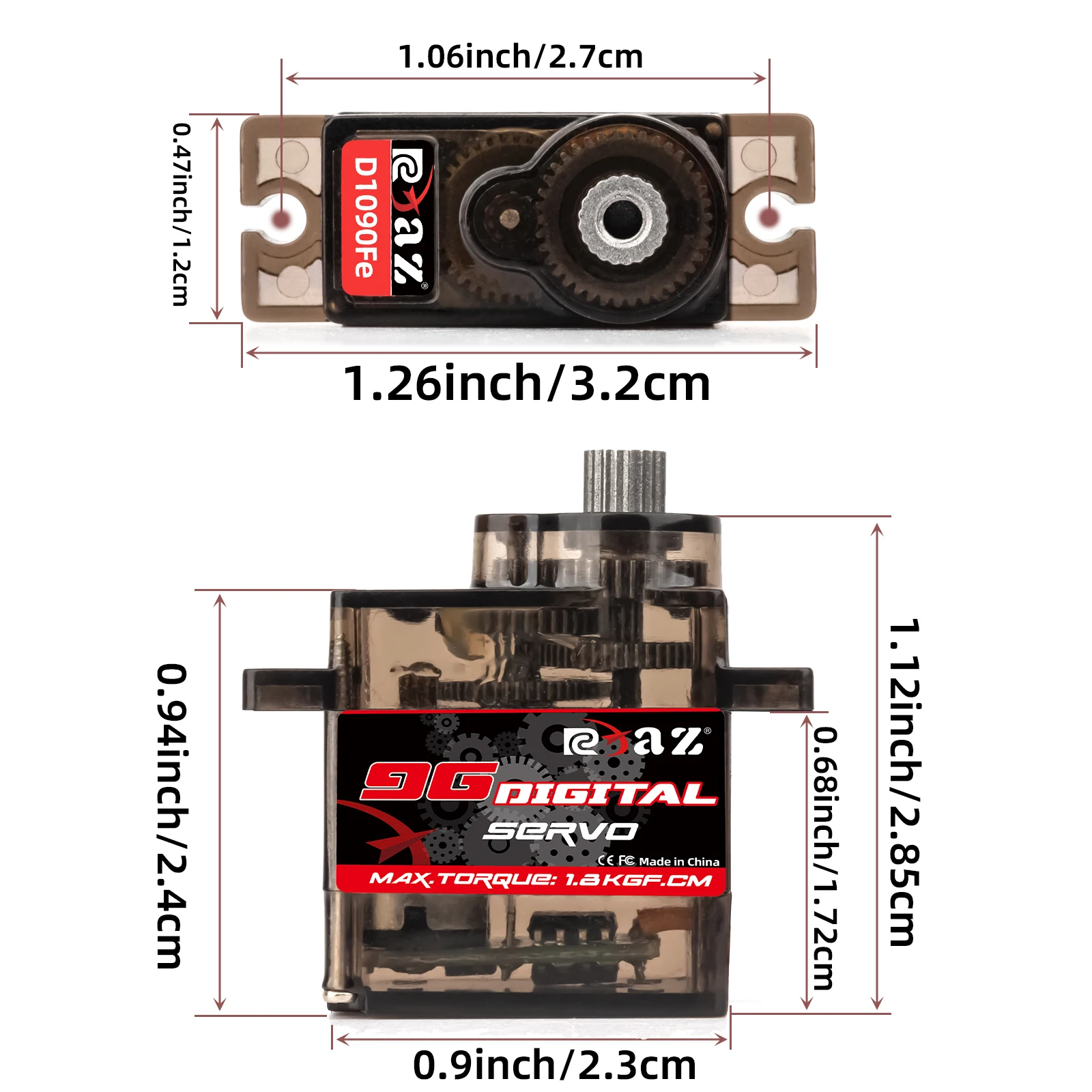 RCZIPROY 9g Mini Serwo Serwo Cyfrowe Mikro Serwo Plastikowe/Żelazne/Miedziane Koła Zębate do Pojazdów RC, Łodzi, Helikopterów Robotów RC
