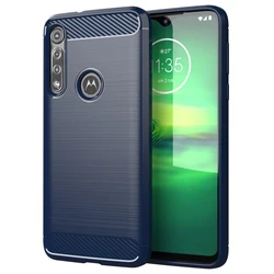 Moto G8 용 충격 방지 실리콘 케이스 moto one 매크로 럭셔리 탄소 섬유 케이스 용 전체 보호 소프트 폰 커버