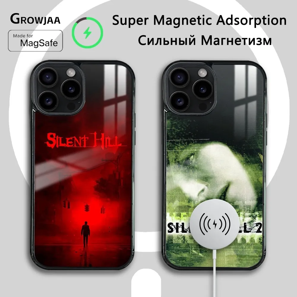 

Horror Game S-Silent H-Hill Phone Case For iPhone 16 15 14 13 12 11 Pro Max Plus Mini New Magsafe Mirror Wireless Magnetic Cover