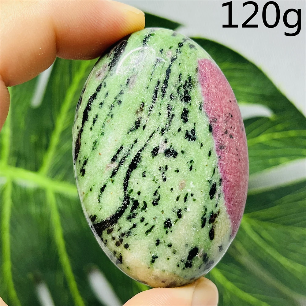 Natural Gemstone Ruby Epidote Black Tourmaline Palmstone Hand-polished Mineral Symbiotic Home Room Decoration Spiritual Healing